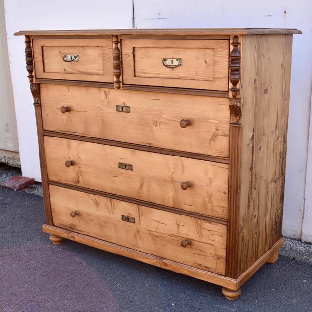 Late 19th Century Pine Chest of Five Drawers, Hungary, Circa 1890 For Sale - Image 5 of 12