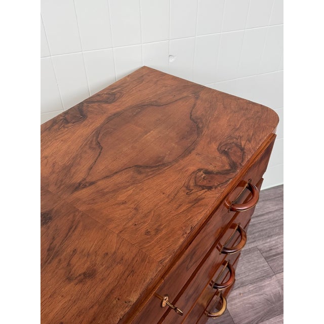 Brown Vintage Italian Chest of Drawers in Burl Wood, 1930s For Sale - Image 8 of 17