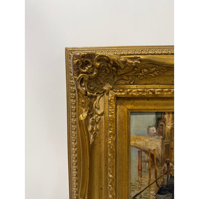 George W. Drew (American, 1875–1968) "The Gondolier Venice" Oil Painting For Sale - Image 4 of 9