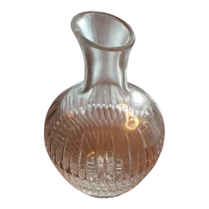 1980s Signed Steuben Cut Crystal Squat Vase