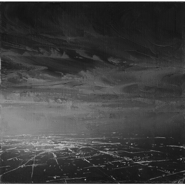The Spread of Silence by Todd Carpenter | Oil on Artefex ACM panel Abstract landscape with dark clouds For Sale