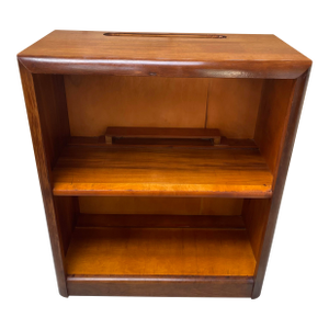 Mid-Century Modern Walnut Record Cabinet / Portable Bookshelf
