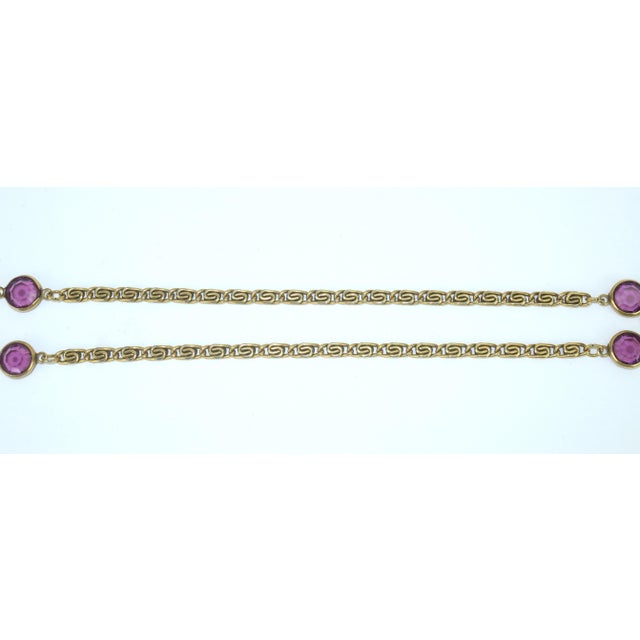 Goldette Amethyst Glass Intaglio Pendant Necklace, 1960's For Sale - Image 9 of 12