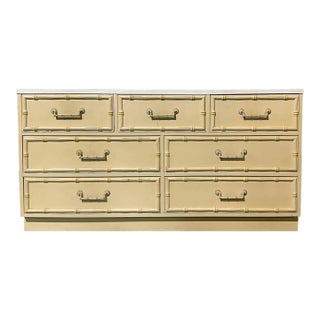 Vintage Coastal Faux Bamboo Dresser For Sale