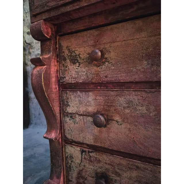 Antique French PaintedPoplar and Pine Shop Chest of Drawers, 1850s For Sale - Image 12 of 18