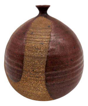 Mid 20th Century Studio Pottery Weed Pot with Red Drip Glaze