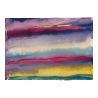 1960s Arthur Sembler Evening Sky Watercolor For Sale