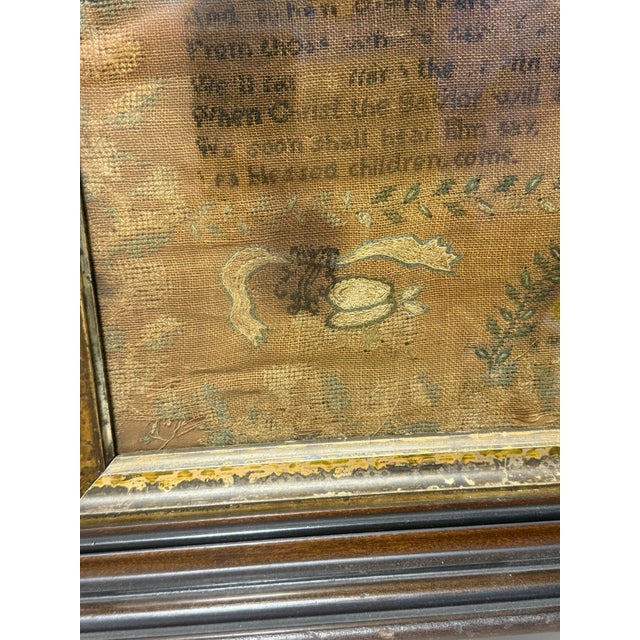 Elizabeth Wurts American Family Record Needlework Sampler, Dated 1837 For Sale - Image 10 of 11