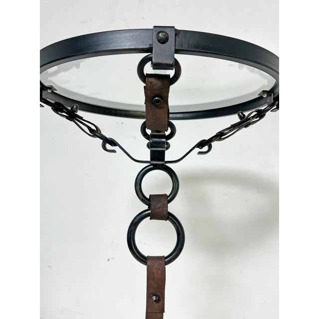 Mid-Century Modern Hermes Style Trompe l'Oeil Equestrian Strap Side Tables - A Pair For Sale - Image 3 of 9