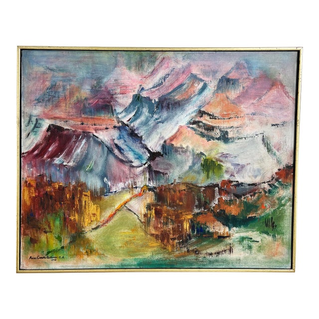 C. 1980s Neo-Impressionist Grand Canyon Painting by Anne Caputo Reppucci For Sale