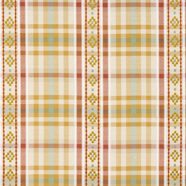 Contemporary SAMPLE - Schumacher Hutton Check Fabric In Ochre For Sale - Image 3 of 4