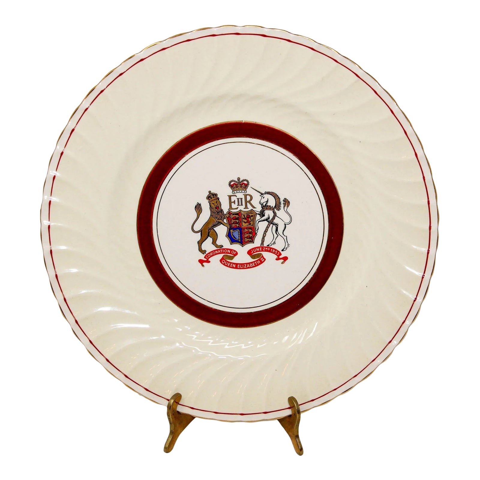 Coronation Plate Queen Elizabeth II June 2nd 1953 Burleigh Ware Burslem