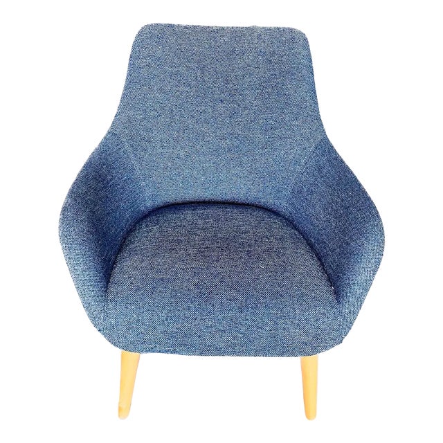 Vintage Mid-Century Modern Style Blue Side Chair For Sale