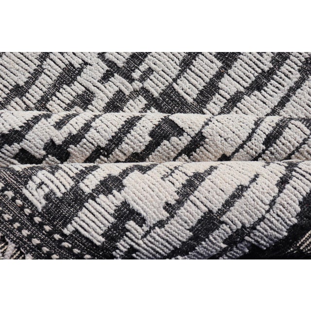 Contemporary Moroccan Rug in White and Black by Keivan Woven Arts 9'10 X 15'1 For Sale - Image 10 of 11