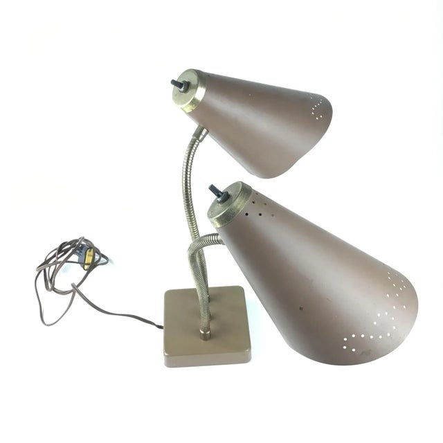 Vintage Mid Century Modern Gooseneck Atomic Style Desk Lamp