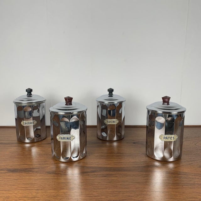 Chrome-Plated Copper Storage Jars from Dab, 1950s, Set of 4 For Sale - Image 4 of 16