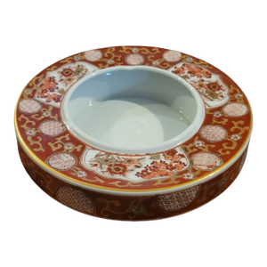 Vintage Imari Porcelain Chinoiserie Round Red Gold White Ash Tray