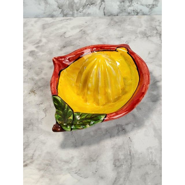 Created by master ceramist Salvatore Gurreri. A wonderful hand thrown glazed studio pottery citrus reamer. This item is...