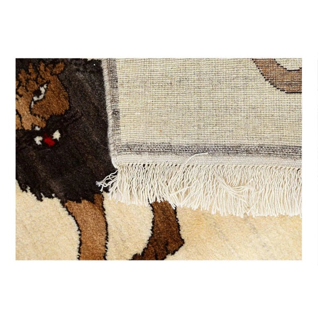 Pasargad Lion Shiraz Hand Knotted Wool Rug For Sale - Image 4 of 4
