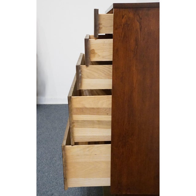 Dixie Furniture Solid Walnut MCM Mid Century Modern 30" Chest of Drawers 6809 For Sale In Kansas City - Image 6 of 12