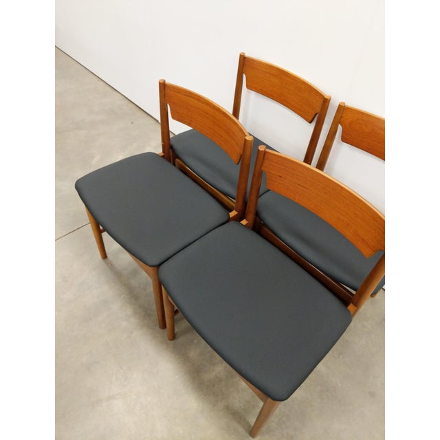 Wood Set of 4 Vintage Edmund Homa Polish Mid Century Dining Chairs For Sale - Image 7 of 10