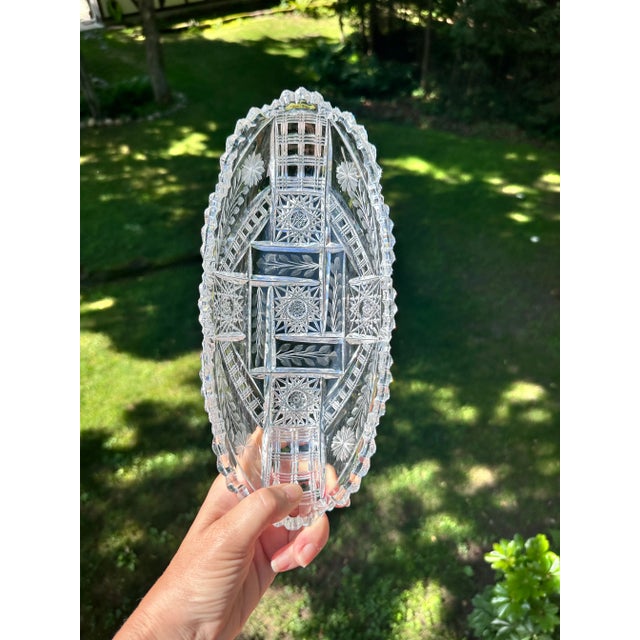 Early 20th Century American Brilliant Period Cut Crystal Celery Boat For Sale - Image 6 of 11