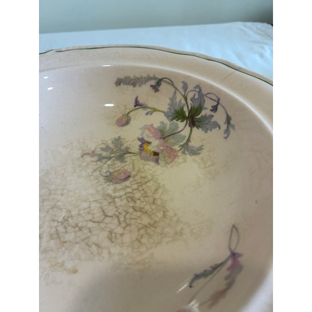 Early 1900's Steubenville Rose Dawn Pink Serving Dish With Lid For Sale - Image 10 of 15