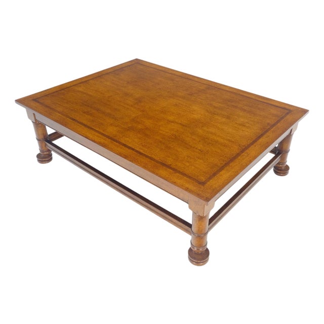 Large 44x60 Rectangle Turned Legs English Style Coffee Table MINT For Sale