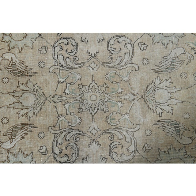 1970s Vintage Persian Handmade Wool Cotton Beige Area Rug For Sale - Image 9 of 11