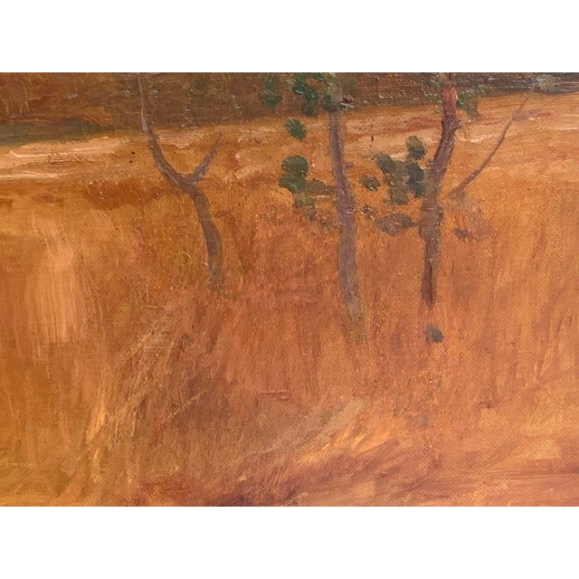 Paint Early 20th Century Figurative Landscape Oil Painting by Jose Maria Jardines, Framed For Sale - Image 7 of 10