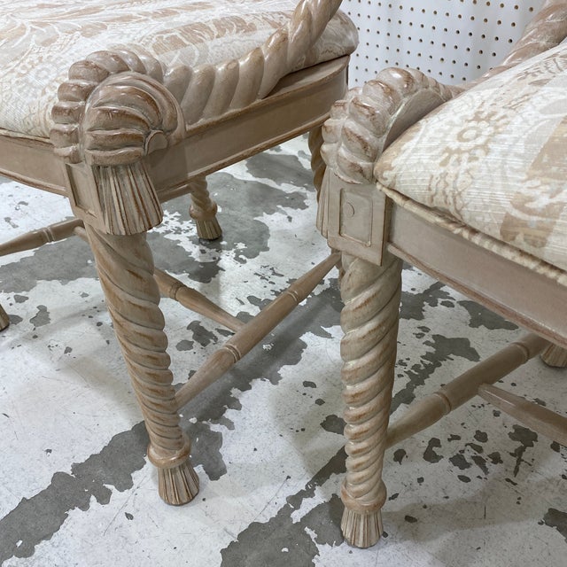 Wood 1970s Italian Style Rope Chairs- a Pair For Sale - Image 7 of 9