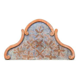 19th Century Spanish Floral-Painted Wall Pediment