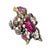 Early 21st Century 3.27 Carat Rubellite Tourmaline Diamond Sapphire 18k Gold Floral Ring, Size 6.75 For Sale - Image 5 of 7