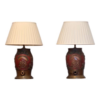 19th Century Whisky Cask Lamps - a Pair For Sale