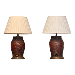 19th Century Whisky Cask Lamps - a Pair