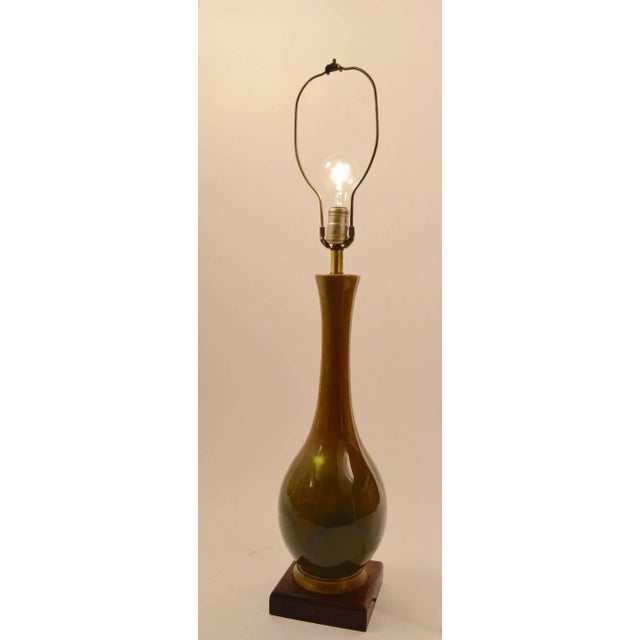 Teardrop Ceramic High Glaze Table Lamps - a Pair For Sale - Image 4 of 6