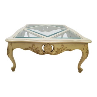 1990s Ethan Allen Coffee Table Legacy French Country Louis XV Style For Sale