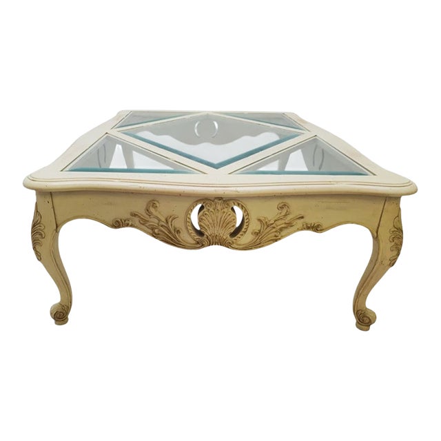 1990s Ethan Allen Coffee Table Legacy French Country Louis XV Style For Sale