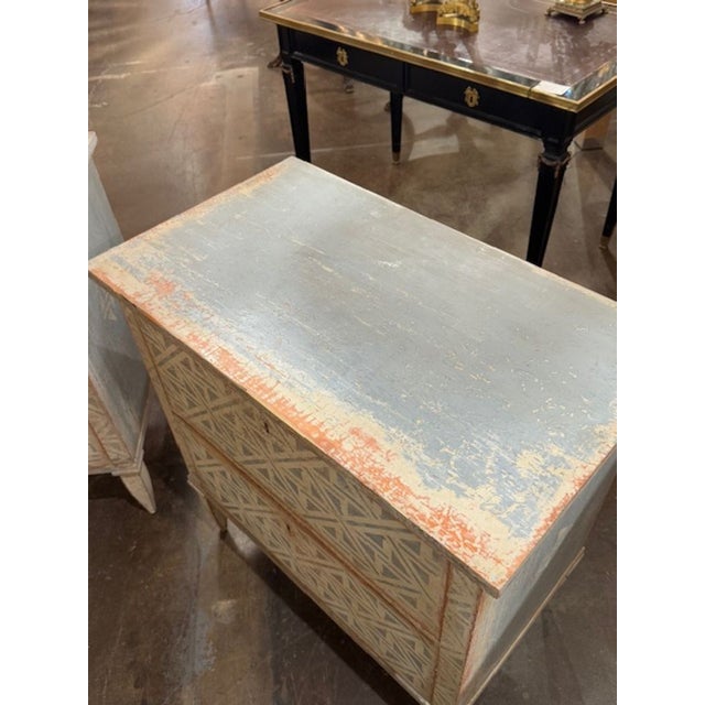 Neoclassical Pair of Painted German Neo-Classical Style Bedside Tables For Sale - Image 3 of 8