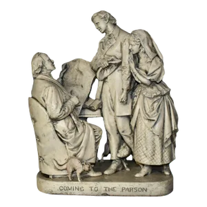 Antique John Rogers "Coming to the Parson" Figural Sculpture
