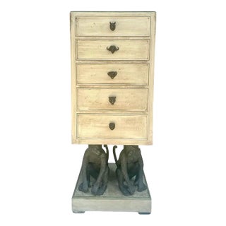 Rare Vintage Thomasville Ernest Hemingway "Kenyan" Chest of Drawers on Monkey Pedestal For Sale