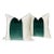 Classic Emerald Panel With Oatmeal Linen Pillows- a Pair For Sale