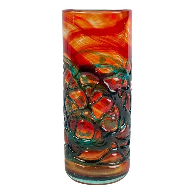 Vintage Art Glass Vase from Mdina, 1980s For Sale