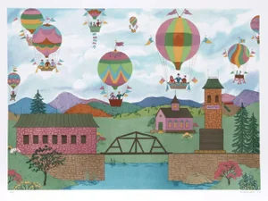 Jack Hofflander, "Up, Up and Away," Serigraph