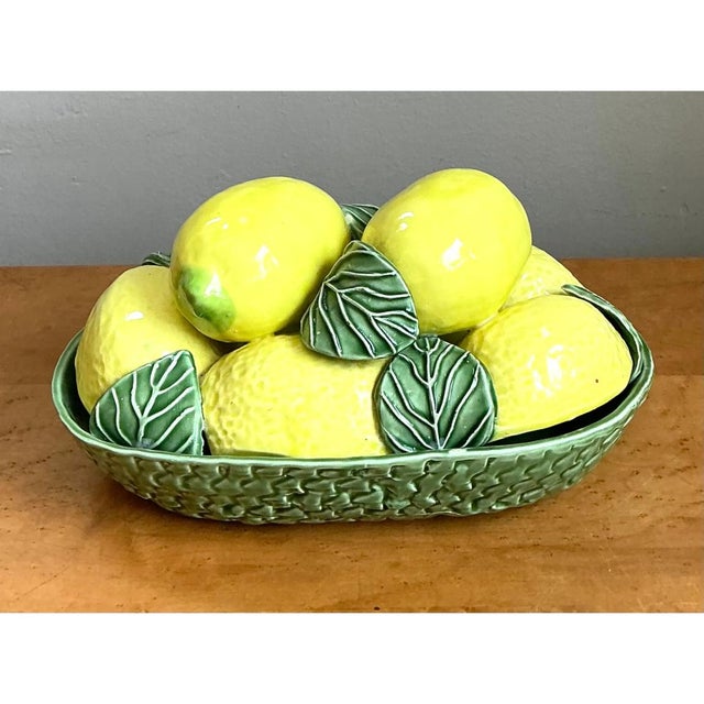 Vintage Italian Yellow Lemon Ceramic Centerpiece For Sale - Image 4 of 12