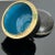Black Vintage Cloisonné Lidded Box in Acorn Form – Black & Gold With Turquoise Enamel Interior For Sale - Image 8 of 12