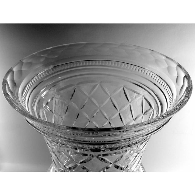 Glass 1980s Florentine Renaissance Style Huge Italian Cut and Ground Crystal Medici Vase For Sale - Image 7 of 13