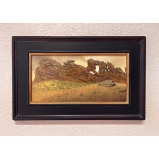 Devil's Backbone by Diego Glazer | Oil on panel Landscape of rocky formations and grass. For Sale