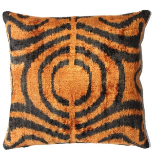 Contemporary Tiger Silk Velvet Pillow For Sale