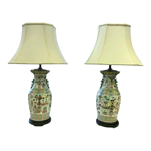 Pair of Large Late 19th Century Bogu Period Chinese Vase Lamps